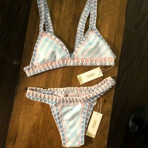 Luxsea Reversible Stripe Crochet Bikini NWT